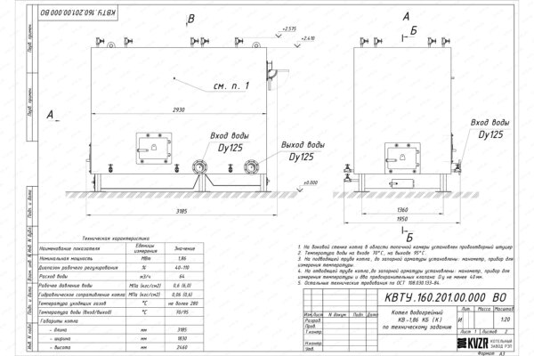 Чертеж котла КВр 1.86